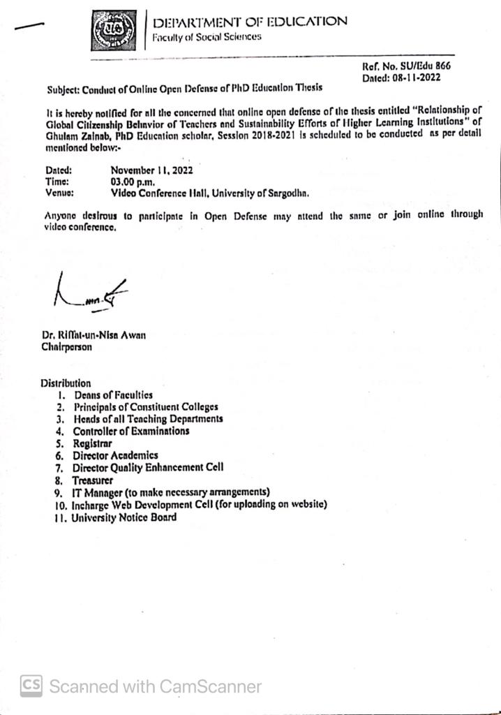 Conduct of Online Open Defense  of PhD Education Thesis (Department of Education)