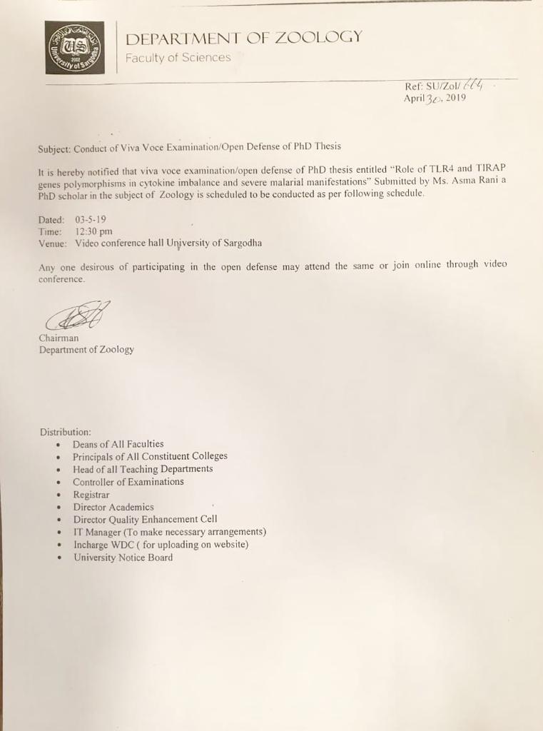 Conduct of Viva Voce Examination / Open Defense of PhD Thesis