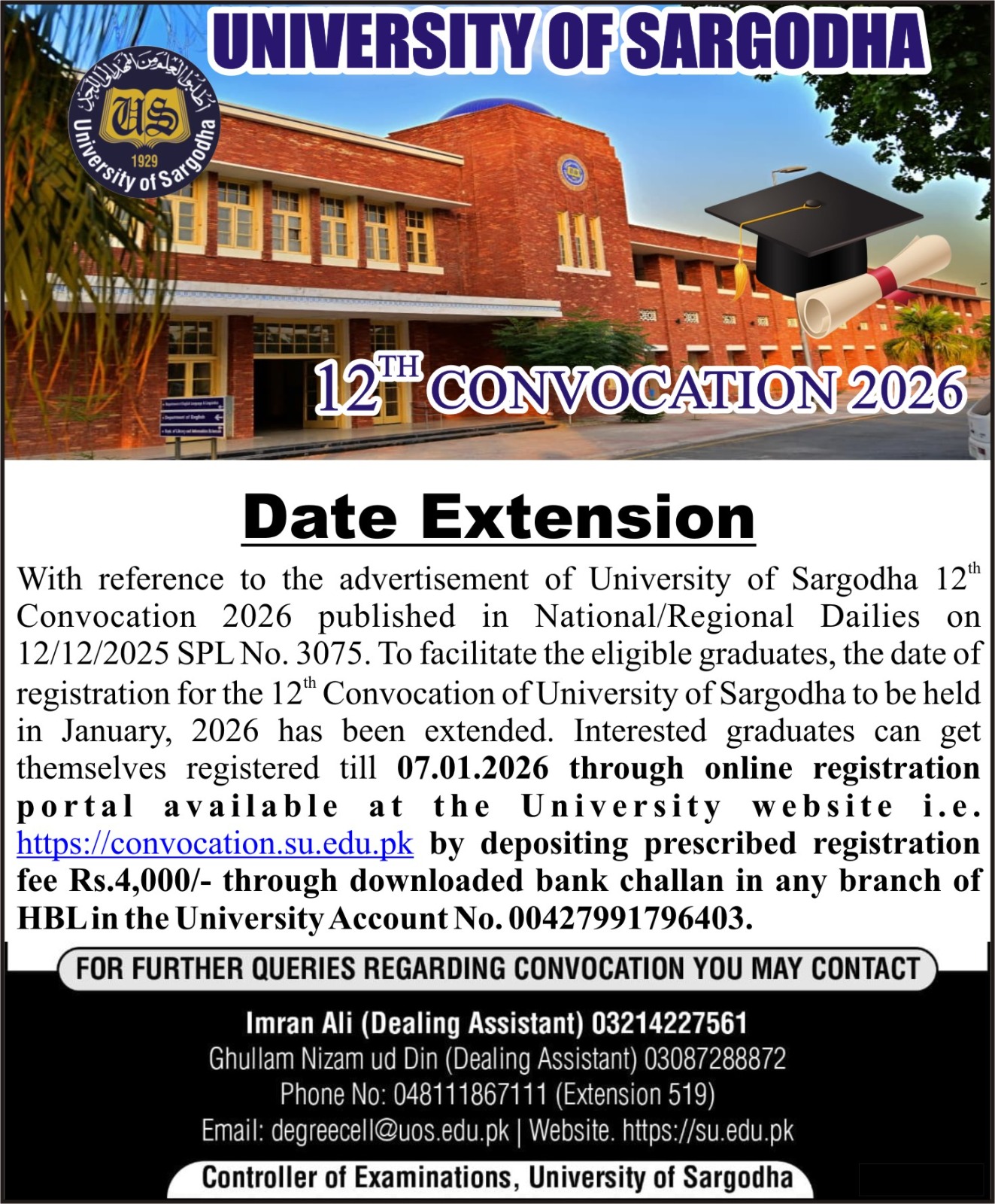 Registration for 12th Convocation 2026